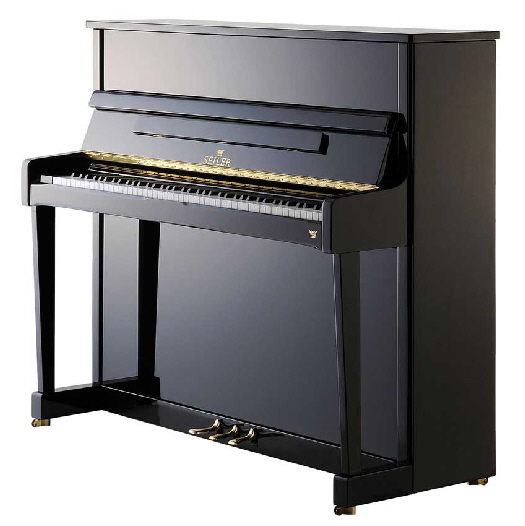 Klavier-Seiler-122-Ritmo-schwarz-Messing-Werk-a